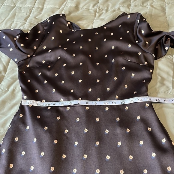 Polka Dot Dress Banana Republic Open Back 8 Navy Blue Midi Career Classic Prep - Picture 11 of 13